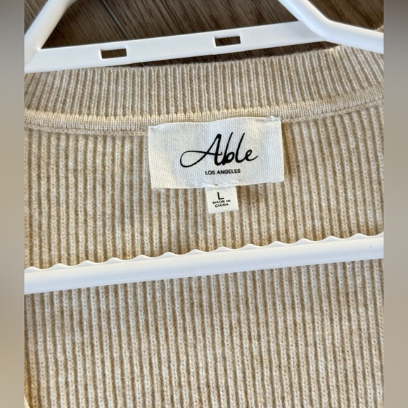 Able Beige Ribbed Sweater - Picture 3 of 6